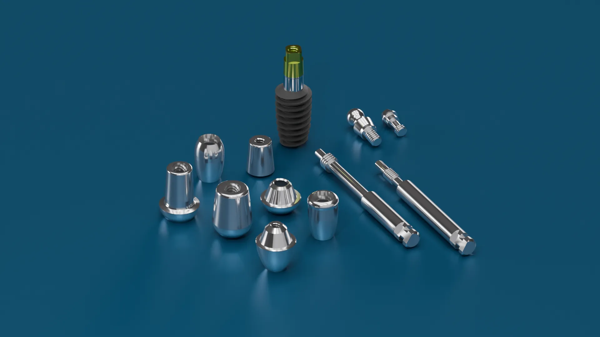 i-LiNQ implant with its family of abutments